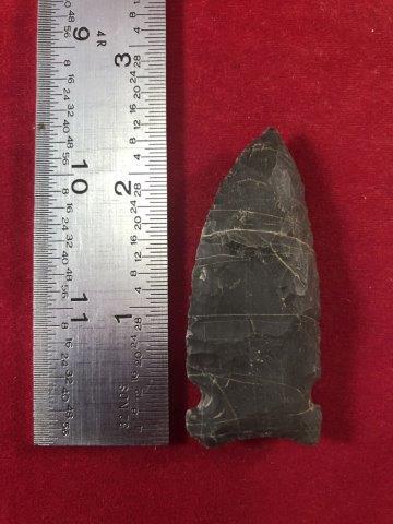 GRAHAM CAVE INDIAN ARTIFACT ARROWHEAD: THIS BEAUTIFUL NATIVE AMERICAN INDIAN ARTIFACT IS 2&1/3 INCHES LONG. IT IS FROM MISSOURI. THIS IMPRESSIVE ARROWHEAD IS OUT OF THE EX- CHRIS PERRY COLLECTION. IT WILL MAKE A GREAT ADDITION TO YOUR COLL