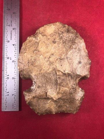 CHIPPED NOTCHED HOE  INDIAN ARTIFACT ARROWHEAD (1 of 3)