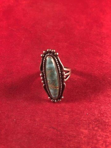 STERLING & TERQUOISE RING  INDIAN ARTIFACT ARROWHEAD (1 of 4)