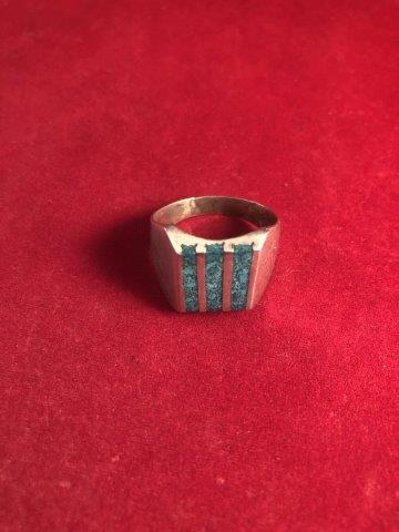 STERLING & TERQUOISE RING  INDIAN ARTIFACT ARROWHEAD (1 of 3)
