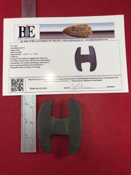 SLATE BANNERSTONE  INDIAN ARTIFACT ARROWHEAD W/ COA (1 of 6)