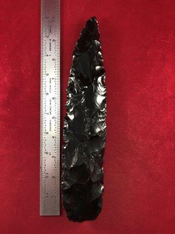 LARGE WELL MADE OBSIDIAN KNIFE     INDIAN ARTIFACT (1 of 4)