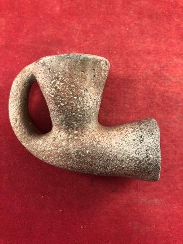 CADDO LOOP PIPE    INDIAN POTTERY ARTIFACT ARROWHEAD (1 of 5)