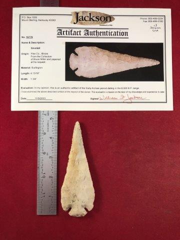 DOVETAIL    INDIAN ARTIFACT ARROWHEAD WITH COA (1 of 5)