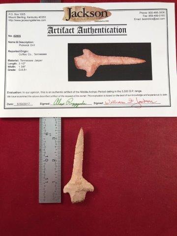 PICKWICK DRILL    INDIAN ARTIFACT ARROWHEAD WITH COA (1 of 5)
