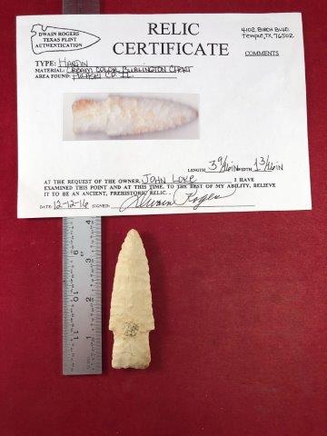 HARDIN    INDIAN ARTIFACT ARROWHEAD WITH COA (1 of 5)