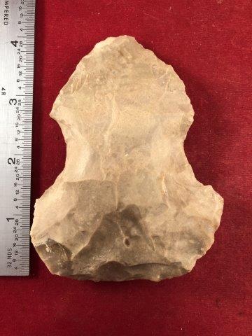 CHIPPED HOE INDIAN POTTERY ARTIFACT ARROWHEAD: THIS BEAUTIFUL NATIVE AMERICAN INDIAN ARTIFACT IS 4 INCHES LONG. IT IS FROM MISSOURI. IT WILL MAKE A GREAT ADDITION TO YOUR COLLECTION! KEY WORDS: NATIVE AMERICAN INDIAN ARTIFACT ARTIFACTS ARROWHEAD A