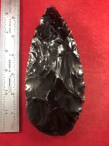 OBSIDIAN BLADE     INDIAN ARTIFACT POTTERY ARROWHEAD (1 of 4)