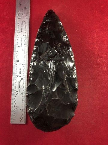 OBSIDIAN BLADE     INDIAN ARTIFACT POTTERY ARROWHEAD (1 of 4)