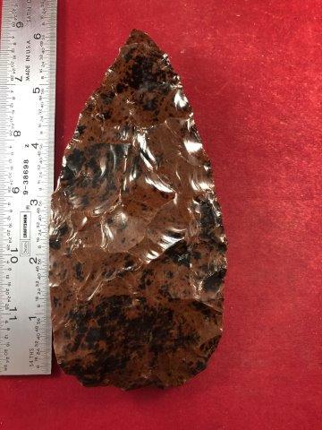 MAHOGANY OBSIDIAN BLADE     INDIAN ARTIFACT POTTERY (1 of 3)