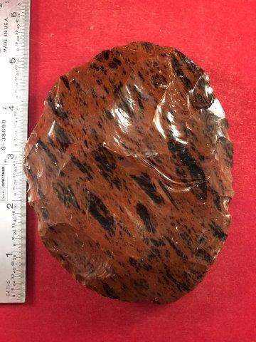 MAHOGANY OBSIDIAN BLADE     INDIAN ARTIFACT POTTERY (1 of 3)