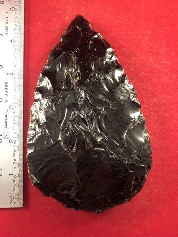 OBSIDIAN BLADE     INDIAN ARTIFACT POTTERY ARROWHEAD (1 of 4)