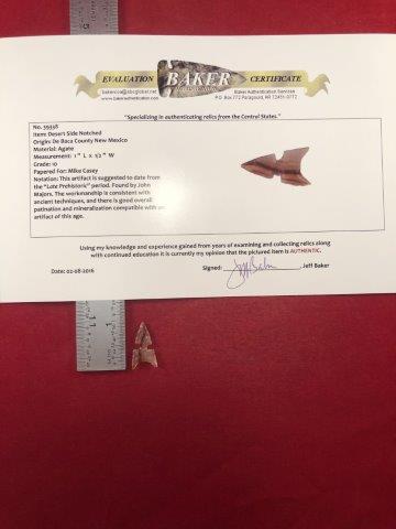 DESERT SIDE NOTCHED INDIAN ARROWHEAD WITH COA (1 of 6)