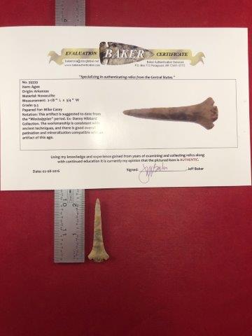 AGEE     INDIAN ARTIFACT ARROWHEAD WITH COA (1 of 5)