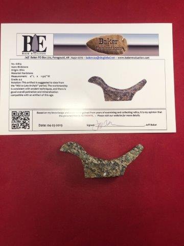 BIRDSTONE INDIAN ARTIFACT ARROWHEAD WITH COA (1 of 7)