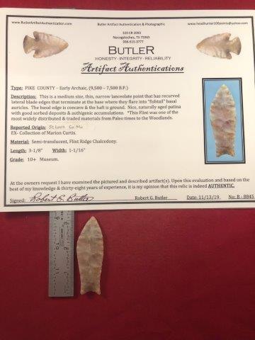 PIKE COUNTY   INDIAN ARTIFACT ARROWHEAD W/ COA (1 of 6)