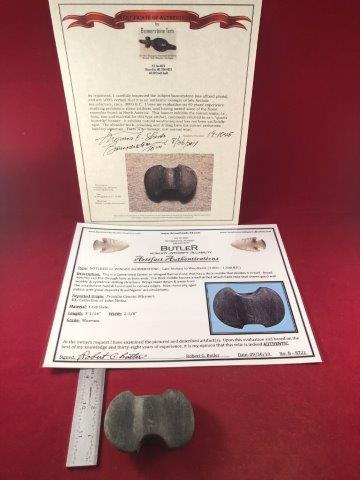WINGED BANNERSTONE  ARTIFACT ARROWHEAD W/ 2 COA's (1 of 8)