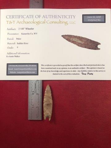 WHEELER   INDIAN ARTIFACT ARROWHEAD W/ COA (1 of 5)