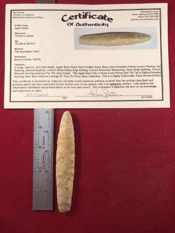 AGATE BASIN     INDIAN ARTIFACT ARROWHEAD W/ COA (1 of 5)