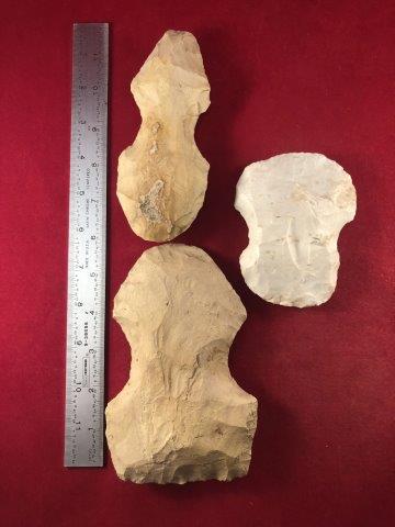 3 CHIPPED HOES INDIAN ARTIFACT POTTERY ARROWHEAD (1 of 2)