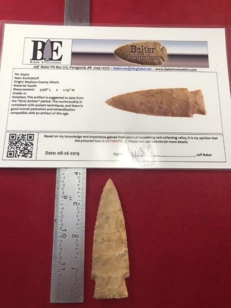 SCOTTSBLUFF     INDIAN ARTIFACT ARROWHEAD W/COA (1 of 5)