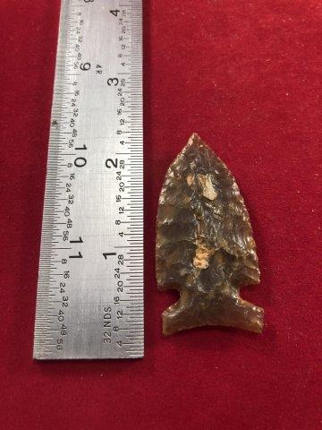 CACHE RIVER KNIFE RIVER FLINT INDIAN ARTIFACT: THIS BEAUTIFUL NATIVE AMERICAN INDIAN ARTIFACT IS 2 INCHES LONG. IT IS FROM MISSOURI. IT WILL MAKE A GREAT ADDITION TO YOUR COLLECTION! KEY WORDS: NATIVE AMERICAN INDIAN ARTIFACT ARTIFACTS ARROWHEAD A