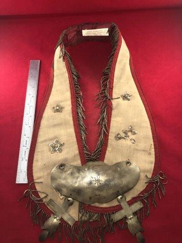 HUDSON BAY GORGET INDIAN ARTIFACT ARROWHEAD: THIS BEAUTIFUL NATIVE AMERICAN INDIAN ARTIFACT IS A HUDSON BAY GERMAN SILVER CROSS GORGET WITH PRESENTATION COLLAR. IT WILL MAKE A GREAT ADDITION TO YOUR COLLECTION! KEY WORDS: NATIVE AMERICAN INDIAN