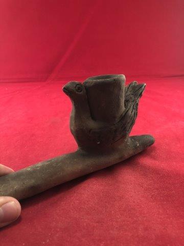 DOVE EFFIGY POTTERY PIPE  INDIAN ARTIFACT (1 of 4)
