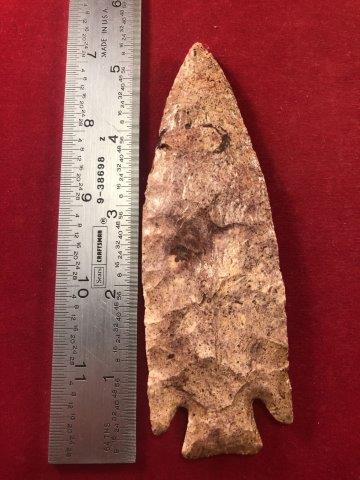 SMITH INDIAN ARTIFACT ARROWHEAD: THIS BEAUTIFUL NATIVE AMERICAN INDIAN ARTIFACT IS 4&3/4 INCHES LONG. IT IS FROM MISSOURI. IT WILL MAKE A GREAT ADDITION TO YOUR COLLECTION! KEY WORDS: NATIVE AMERICAN INDIAN ARTIFACT ARTIFACTS ARROWHE