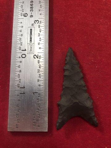 SERRATED DALTON     INDIAN ARTIFACT ARROWHEAD (1 of 3)