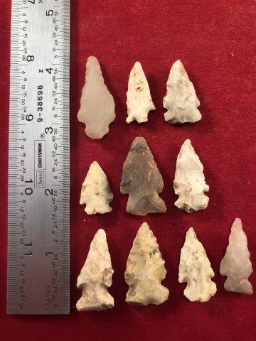 10 BIRDPOINTS     INDIAN ARTIFACT ARROWHEAD (1 of 1)