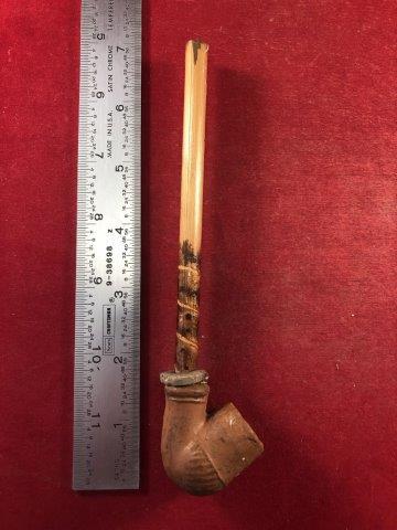 TRADE PIPE WITH BAMBOO STEM     INDIAN ARTIFACT (1 of 3)