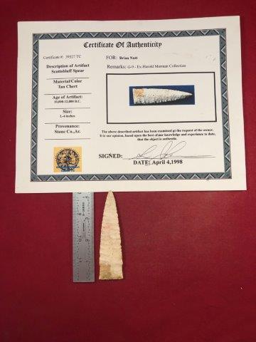 SCOTTSBLUFF SPEAR      WITH COA (1 of 5)