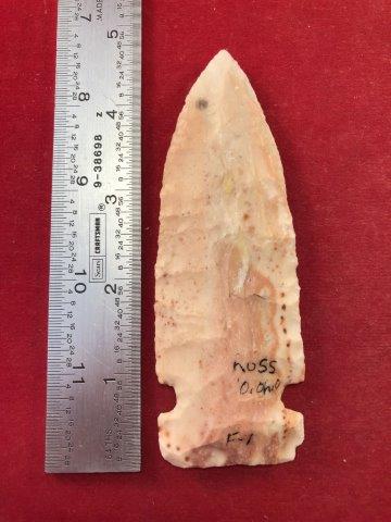 GRAHAM CAVE INDIAN ARTIFACT ARROWHEAD: THIS BEAUTIFUL NATIVE AMERICAN INDIAN ARTIFACT IS 4&1/2 INCHES LONG. IT IS FROM ROSS COUNTY OHIO. IT WILL MAKE A GREAT ADDITION TO YOUR COLLECTION! KEY WORDS: NATIVE AMERICAN INDIAN ARTIFACT ARTIFACTS
