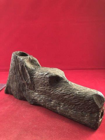 STONE WOLF EFFIGY PIPE     INDIAN ARTIFACT ARROWHEAD (1 of 4)