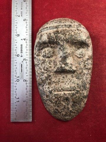 STONE FACE MASK     INDIAN ARTIFACT ARROWHEAD (1 of 3)