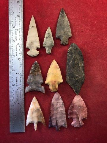 9 ARROWHEADS     INDIAN ARTIFACT ARROWHEAD (1 of 1)