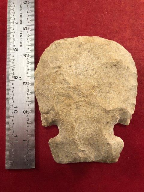 CHIPPED HOE INDIAN ARTIFACT ARROWHEAD: THIS BEAUTIFUL NATIVE AMERICAN INDIAN ARTIFACT IS 4 INCHES LONG. IT IS FROM MISSOURI. IT WILL MAKE A GREAT ADDITION TO YOUR COLLECTION! KEY WORDS: NATIVE AMERICAN INDIAN ARTIFACT ARTIFACTS ARROWHEAD A