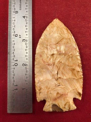 SMITH INDIAN ARTIFACT ARROWHEAD: THIS BEAUTIFUL NATIVE AMERICAN INDIAN ARTIFACT IS 3&7/8 INCHES LONG. IT IS FROM MISSOURI. IT WILL MAKE A GREAT ADDITION TO YOUR COLLECTION! KEY WORDS: NATIVE AMERICAN INDIAN ARTIFACT ARTIFACTS ARROWHE
