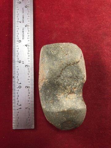 GROOVED AXE INDIAN ARTIFACT ARROWHEAD: THIS BEAUTIFUL NATIVE AMERICAN INDIAN ARTIFACT IS 3&1/2 INCHES LONG. IT IS FROM CLAY COUNTY SOUTH DAKOTA. IT WILL MAKE A GREAT ADDITION TO YOUR COLLECTION! KEY WORDS: NATIVE AMERICAN INDIAN ARTIFACT A