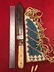 HAND MADE BONE HANDLE KNIFE W/BEADED SHEATH