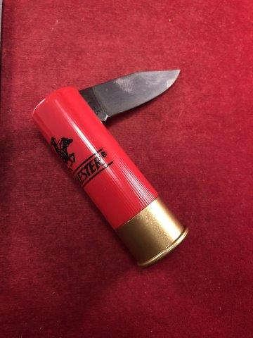 WINCHESTER KNIFE IN SHAPE OF SHOTGUN SHELL (1 of 2)