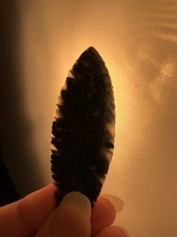 OBSIDIAN AGATE BASIN     INDIAN ARTIFACT ARROWHEAD (1 of 4)