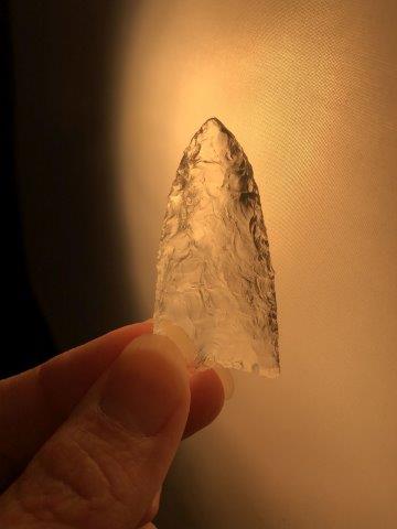 CRYSTAL CLOVIS     INDIAN ARTIFACT ARROWHEAD (1 of 4)