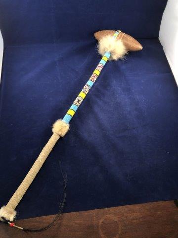 BEADED WAR CLUB    INDIAN ARTIFACT ARROWHEAD (1 of 4)