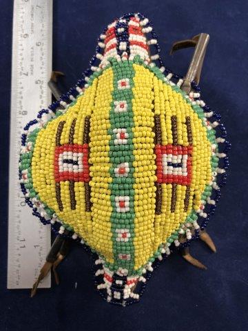 BEADED TURTLE FETTISH     INDIAN ARTIFACT ARROWHEAD (1 of 3)
