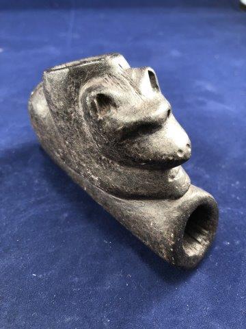 FOX EFFIGY STONE PIPE     INDIAN ARTIFACT ARROWHEAD (1 of 5)