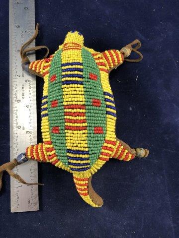 BEADED TURTLE FETISH     INDIAN ARTIFACT ARROWHEAD (1 of 3)