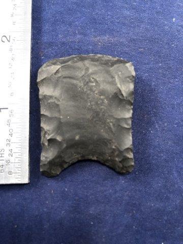 RECHIPPED CLOVIS BASE      INDIAN ARTIFACT ARROWHEAD (1 of 3)