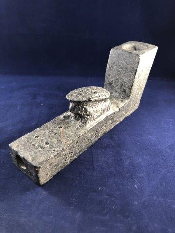 LARGE BEAVER EFFIGY STONE PIPE     INDIAN ARTIFACT (1 of 8)